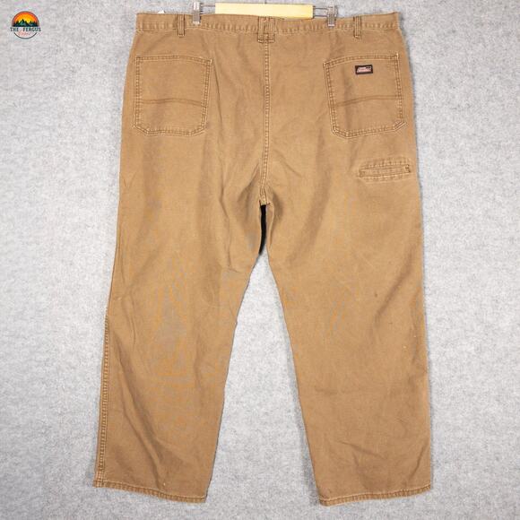 Dickies Work Pants Brown Cotton Flat Front Straight Leg Big & Tall Men's 50x30 - Picture 3 of 13